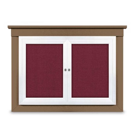 United Visual Products 18"x24" 1-Door Enclosed Letterboard, Header, White Vinyl/Lt Oak UV2620HD-LTOAK-WHITE